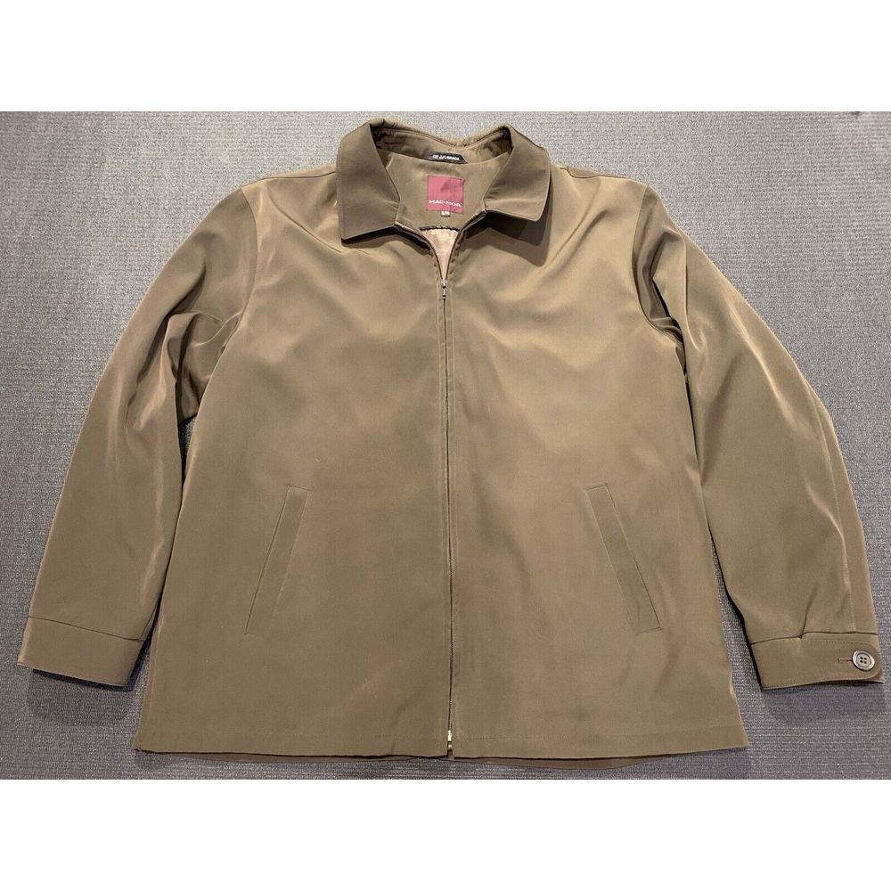 Mac Mor Mens Brown Full Zip Blazer Jacket Softshell Nylon‎ Long Sleeve Size XL